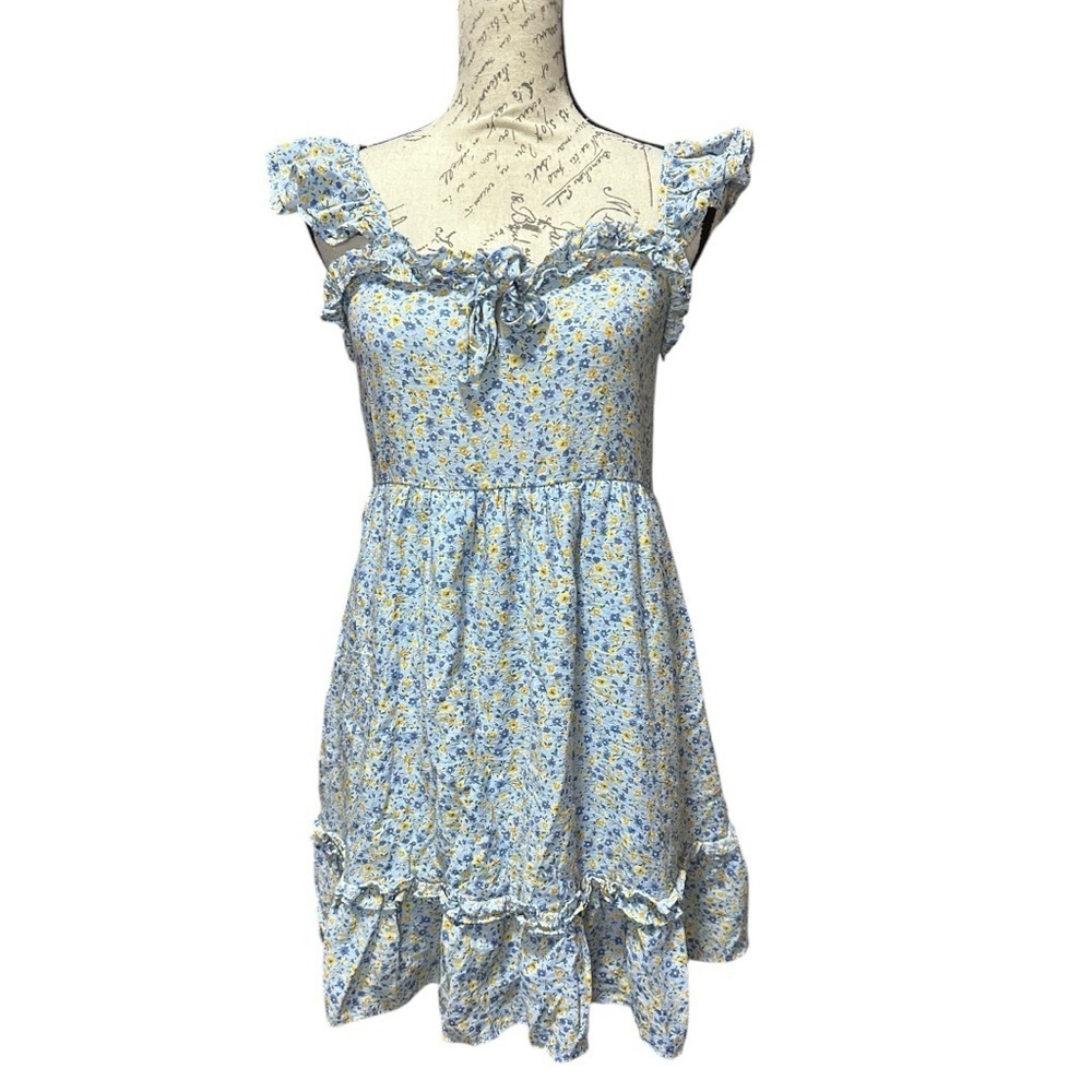 MINE Blue Floral Dress Size Large